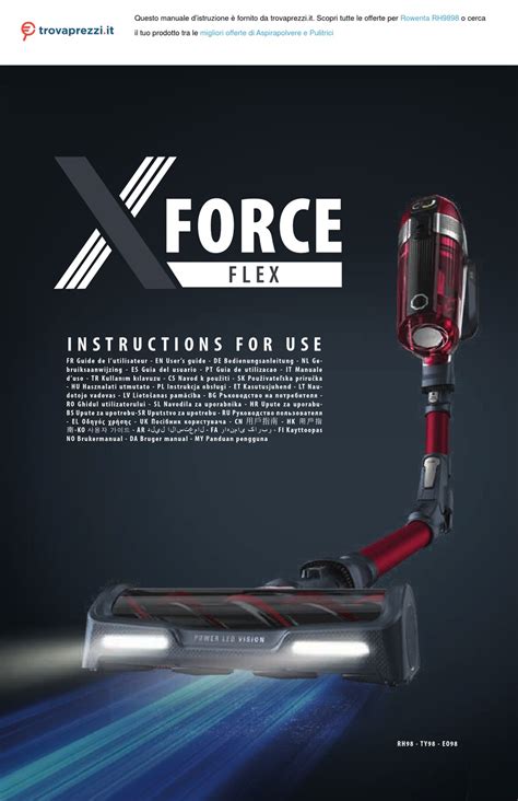 rowenta xforce flex instructions